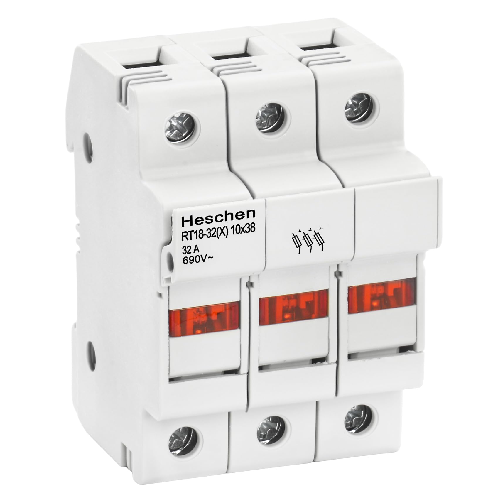 Heschen Cylindrical Fuse Holder Base RT18-32(X) 32A AC690V DIN